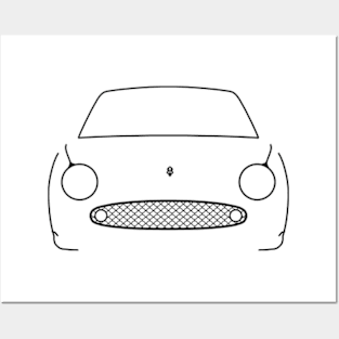 Nissan Figaro classic car black outline graphic Posters and Art